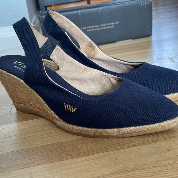 Viscata Navy Slingback Wedges - Picture 7 of 12